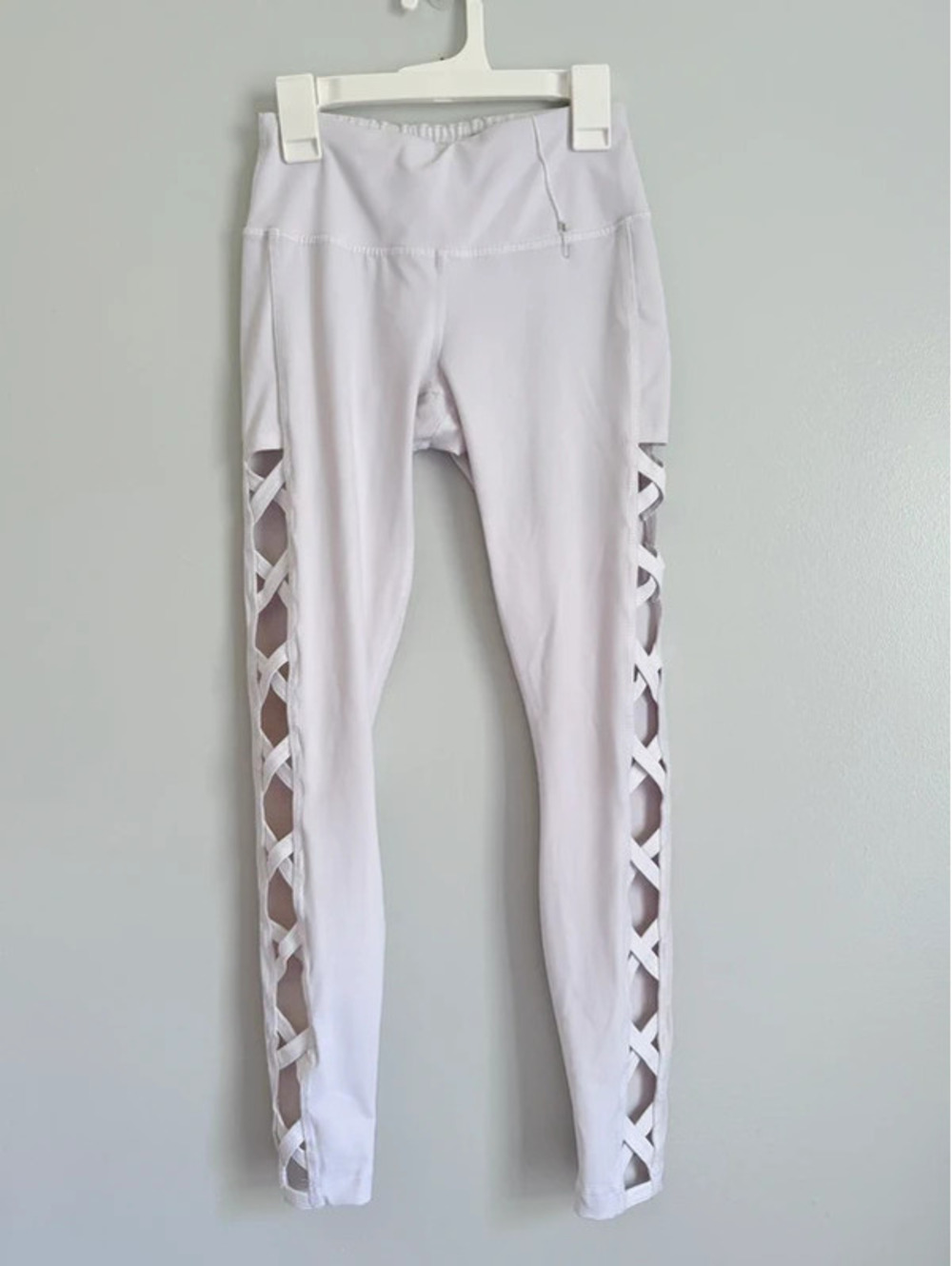 VINA White Criss Cross Side Leggings XS